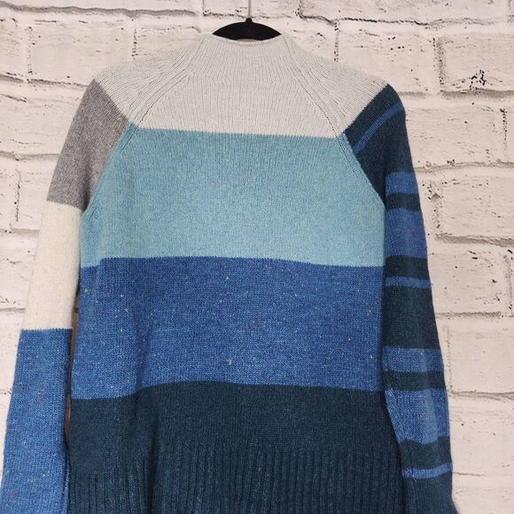 Zaket & Plover Womens Multicolor Stripe Funnel Neck Wool Blend Sweater Size XS - Picture 9 of 12